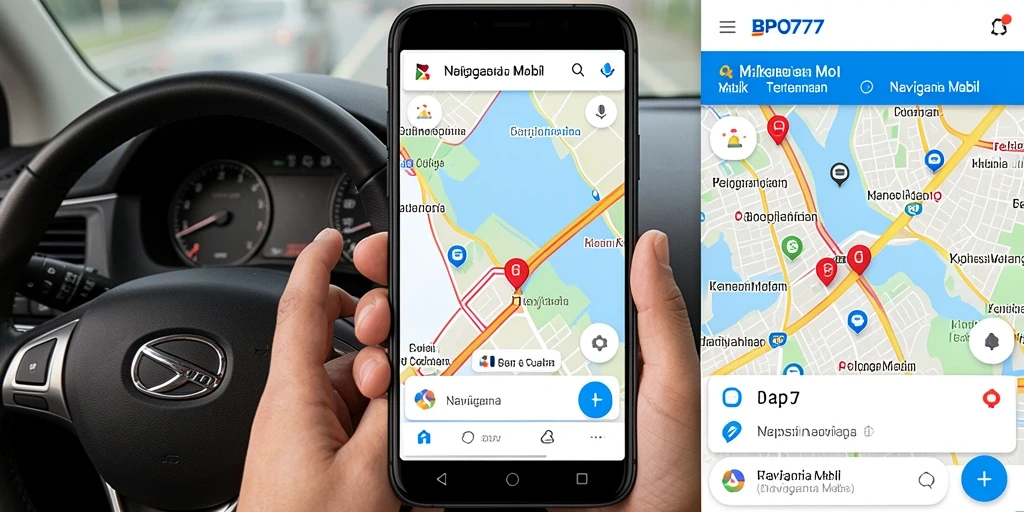 Antarmuka BPO777 yang intuitif dan informatif untuk navigasi mobil.