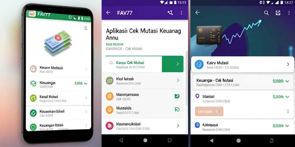 Tampilan antarmuka aplikasi FAV77 untuk cek mutasi keuangan.