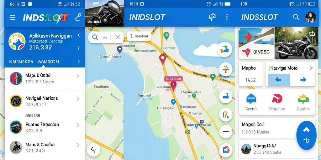 Antarmuka aplikasi INDSLOT yang intuitif untuk navigasi motor.