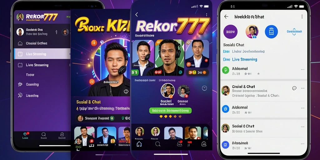 Tampilan antarmuka <strong>REKOR777</strong> saat live streaming dengan fitur interaksi yang menarik.