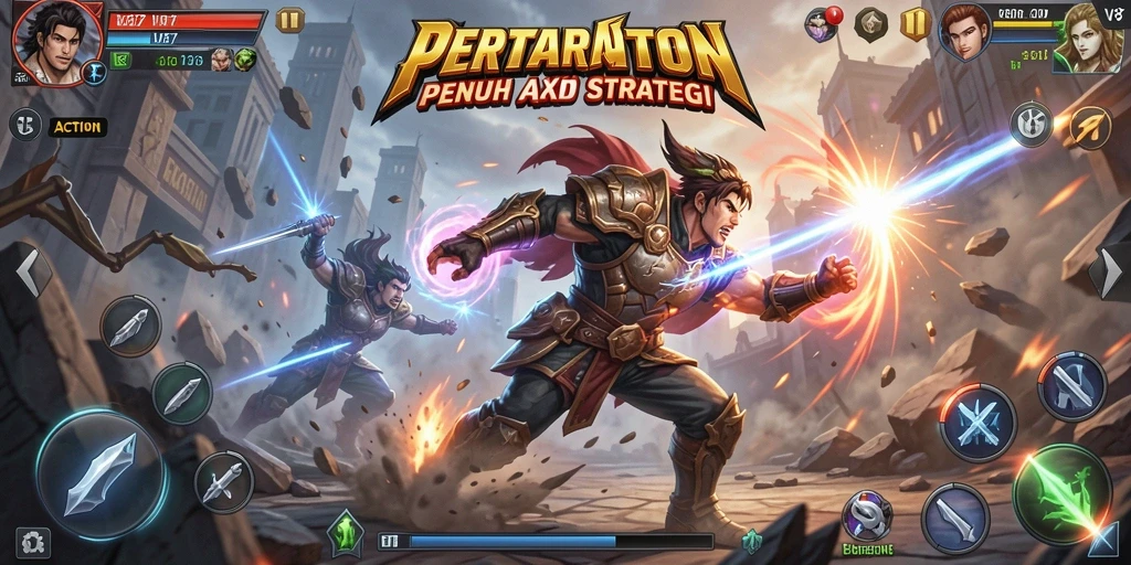 Antarmuka V87 menampilkan aksi pertempuran yang mendebarkan.