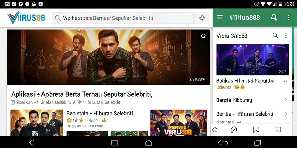 Tampilan antarmuka aplikasi Hiburan Selebriti yang informatif dan menarik.