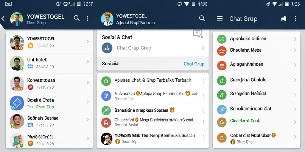 Tampilan antarmuka YOWESTOGEL yang bersih dan fungsional untuk chat grup.